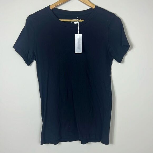 NWT Outerknown Crewneck Organic Cotton Tee Shirt Black Size Small - Picture 1 of 8